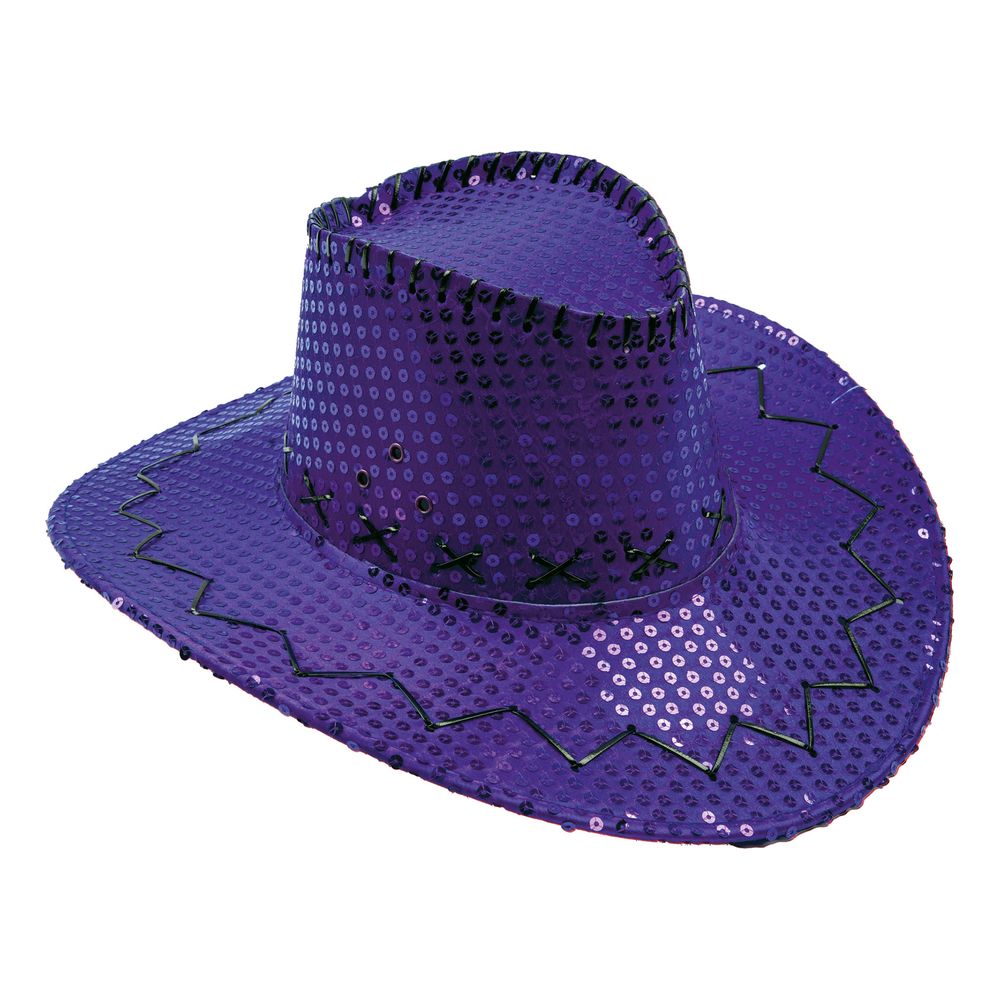 Lila Cowboyhatt med Paljetter