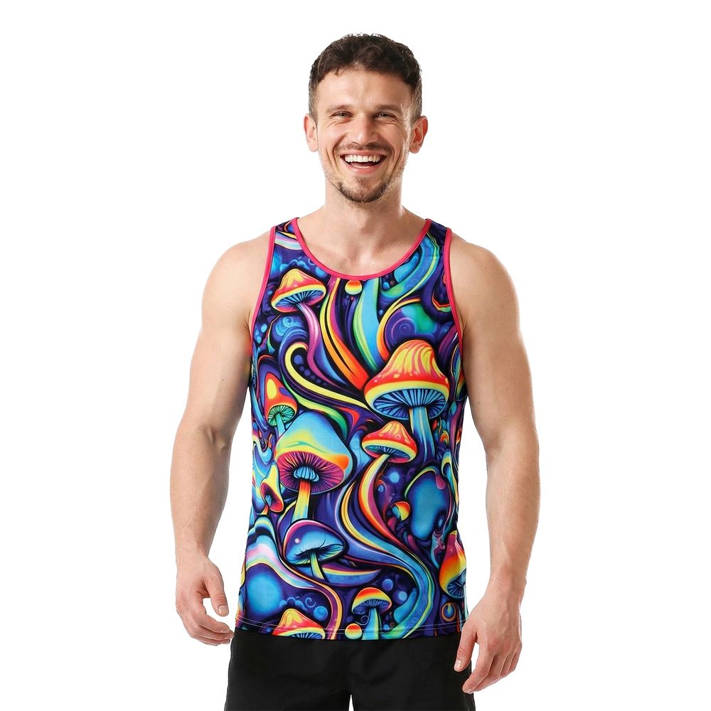 Psychedelic Mushroom tanktop til herrer
