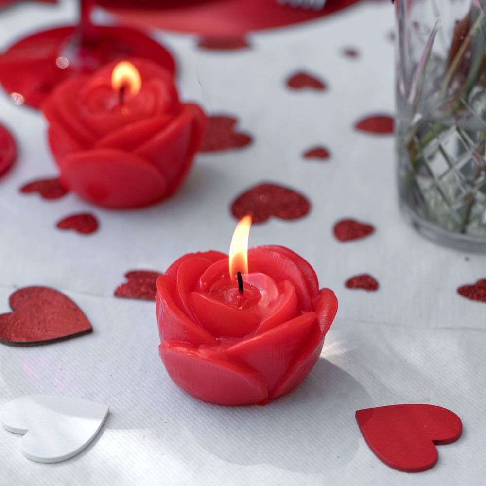 Rødt Roseformet Lys