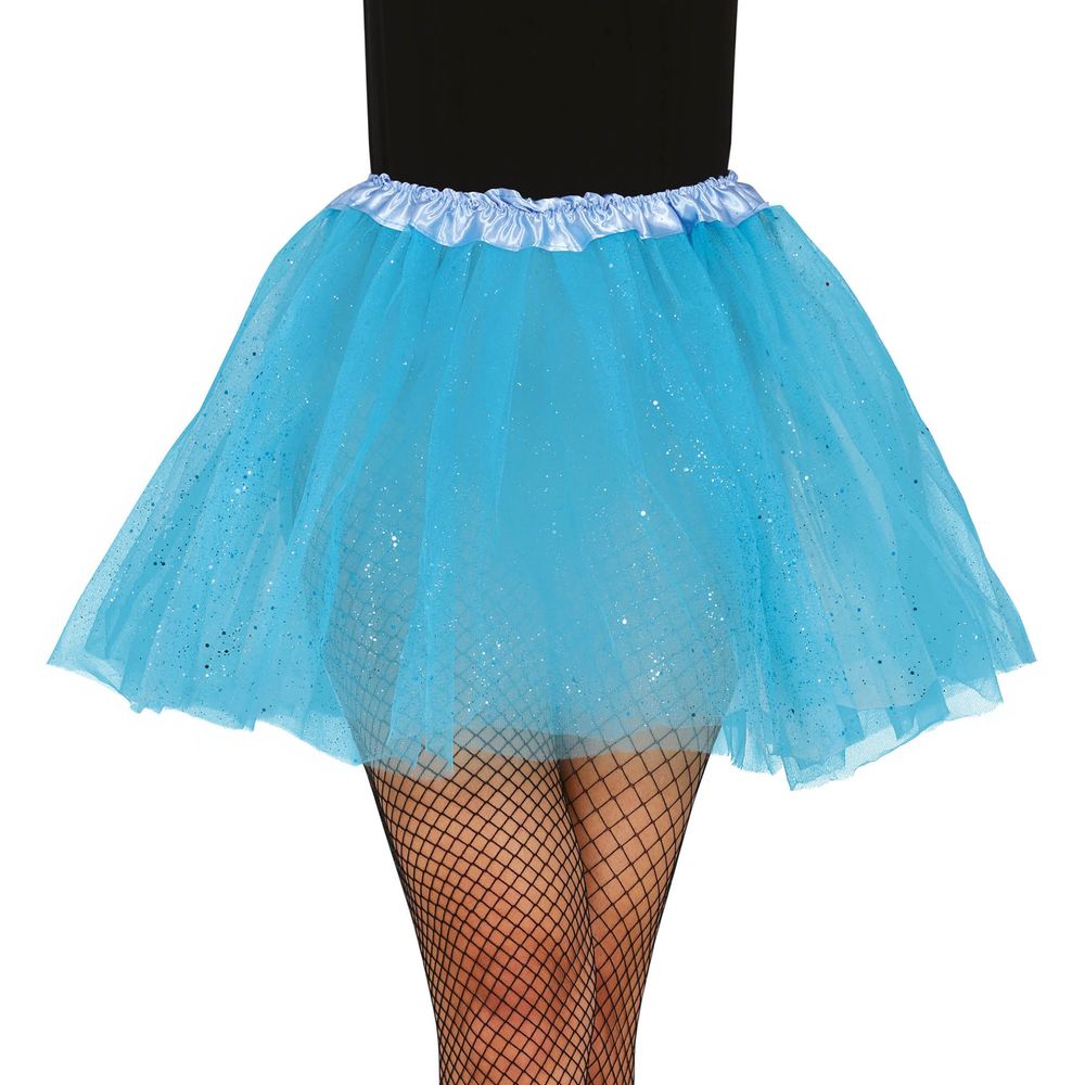 Lyseblå Tylnederdel med Glitter