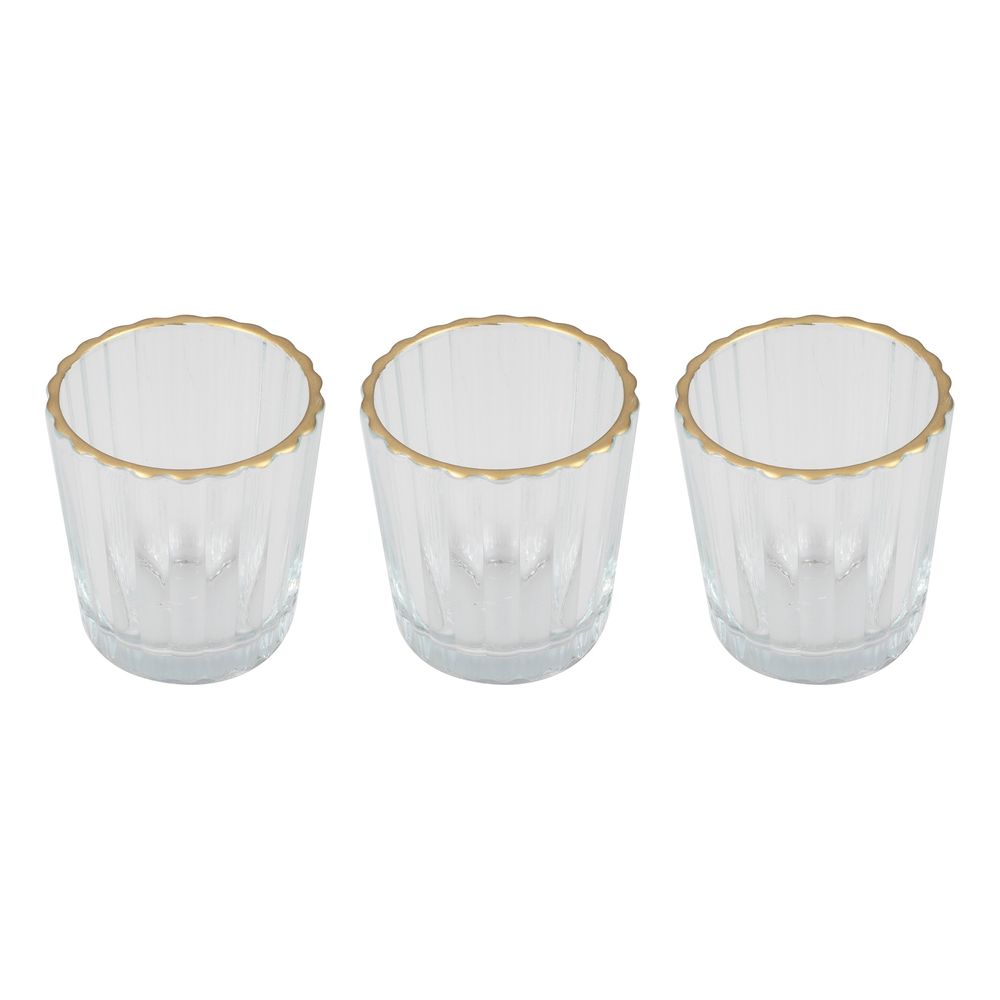 Ljushållare i Glas med Guldtrim