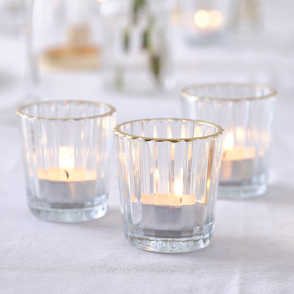 Ljushållare i Glas med Guldtrim