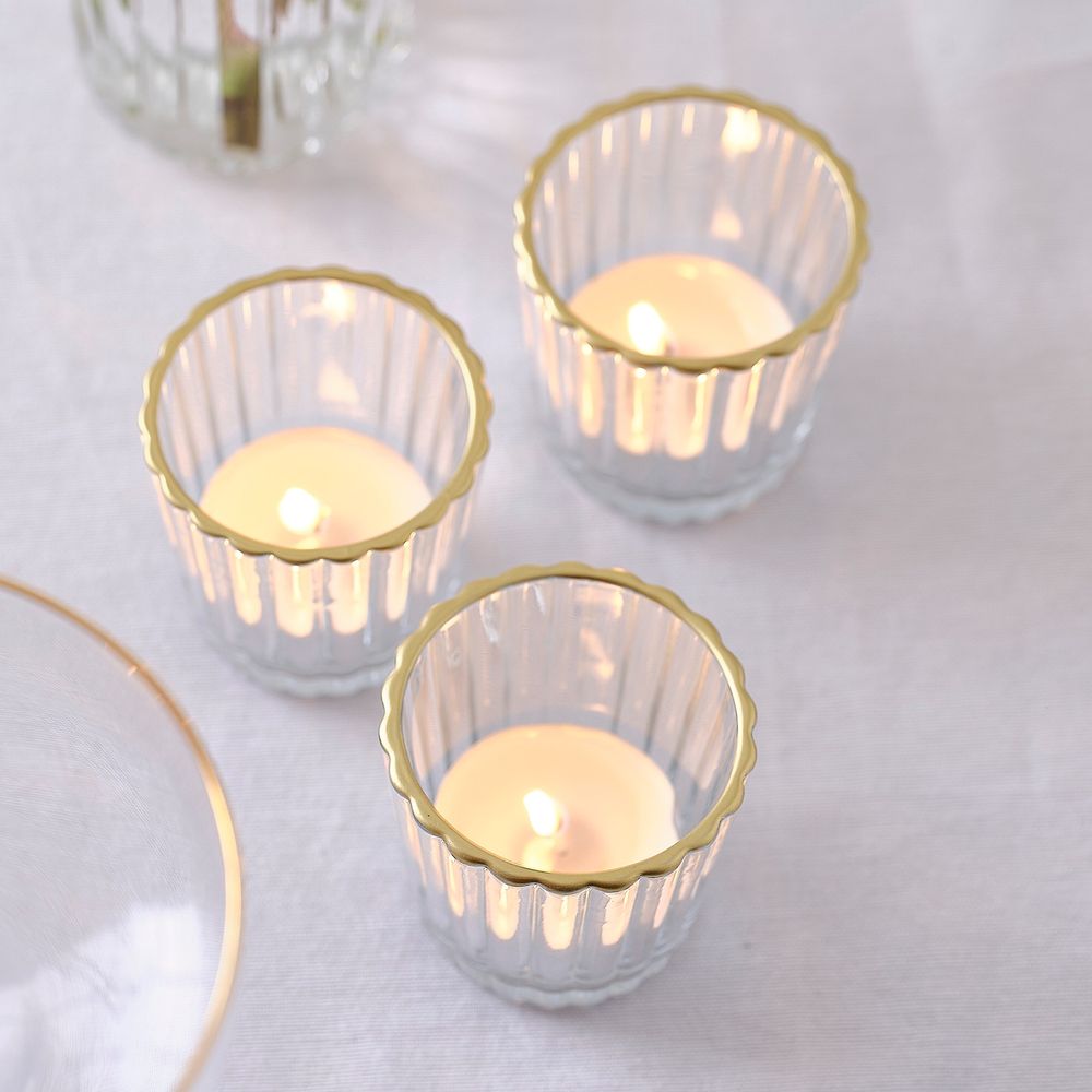 Ljushållare i Glas med Guldtrim