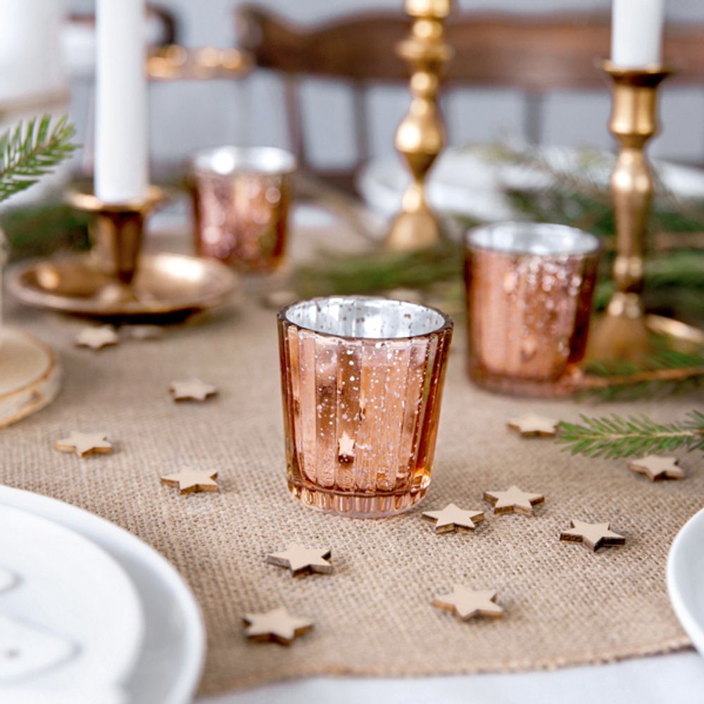 Telysholder i Glass Roségull