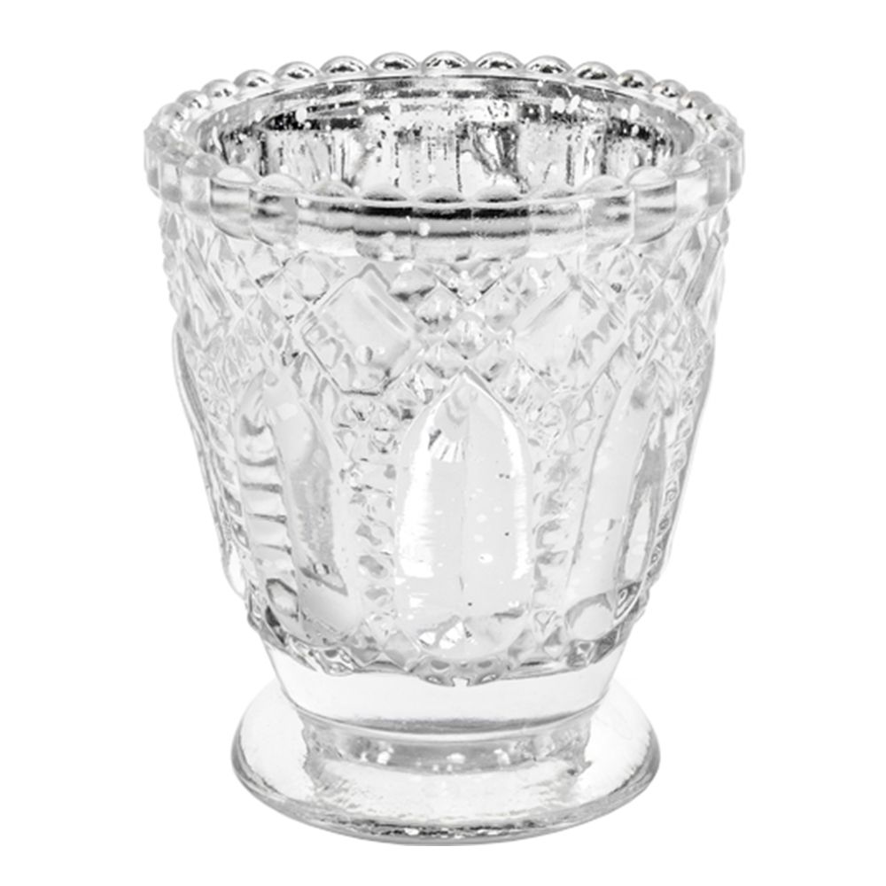 Lysholdere i Glass Sølv