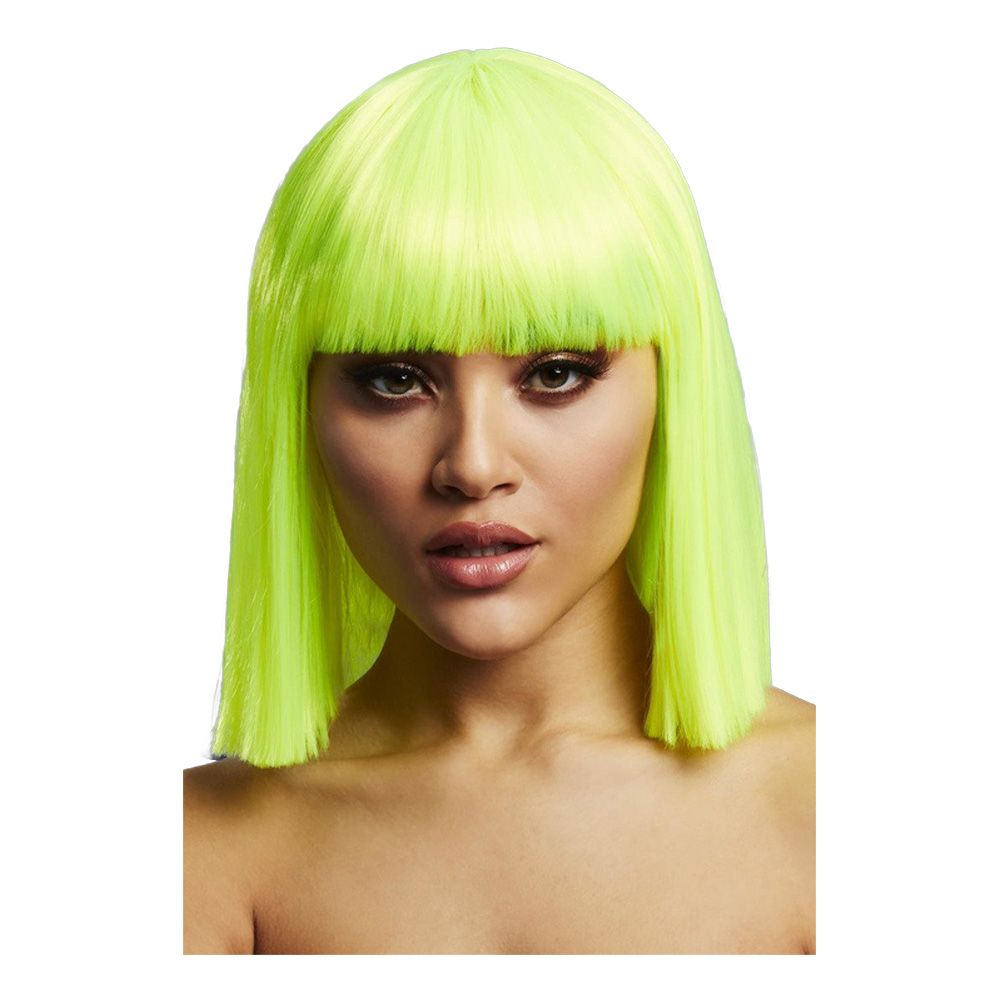 Lola Neonlime Parykk med Lugg