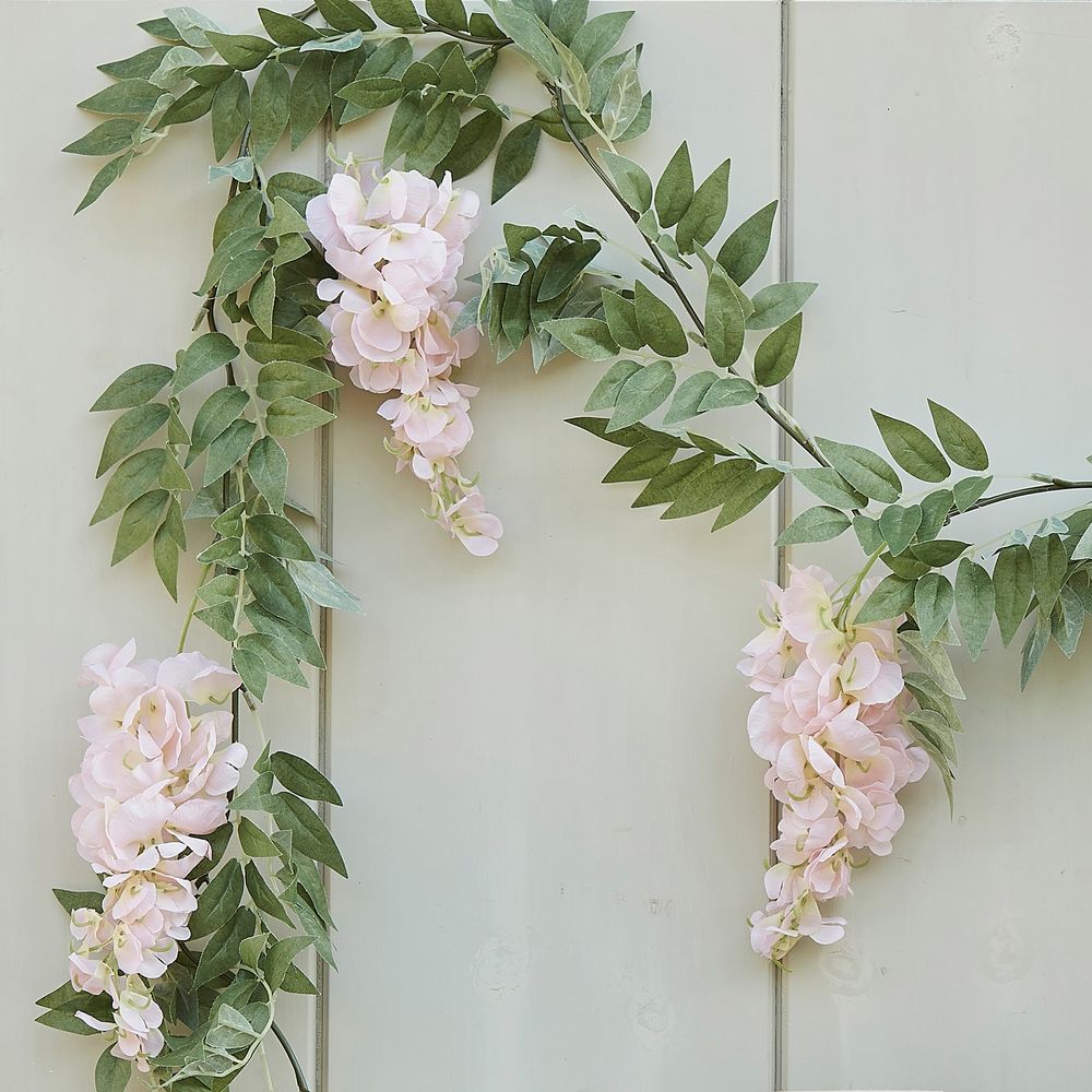 Lövgirlang med Blommor Ljusrosa