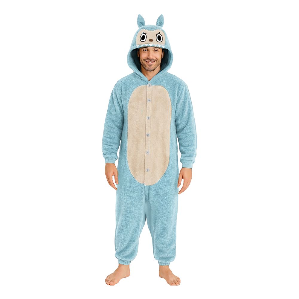 Lulu Monster Blå Onesie Herre Kostyme