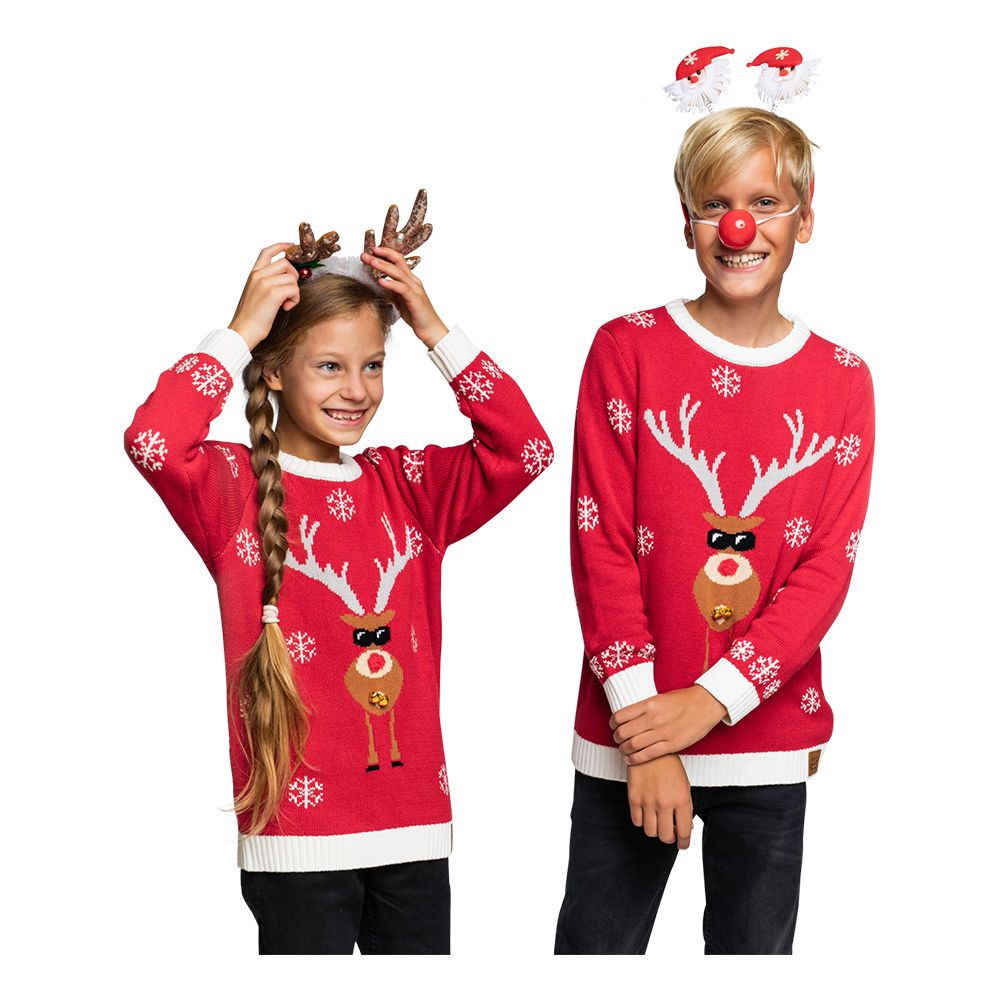 Make It Rein Röd Jultröja för Barn