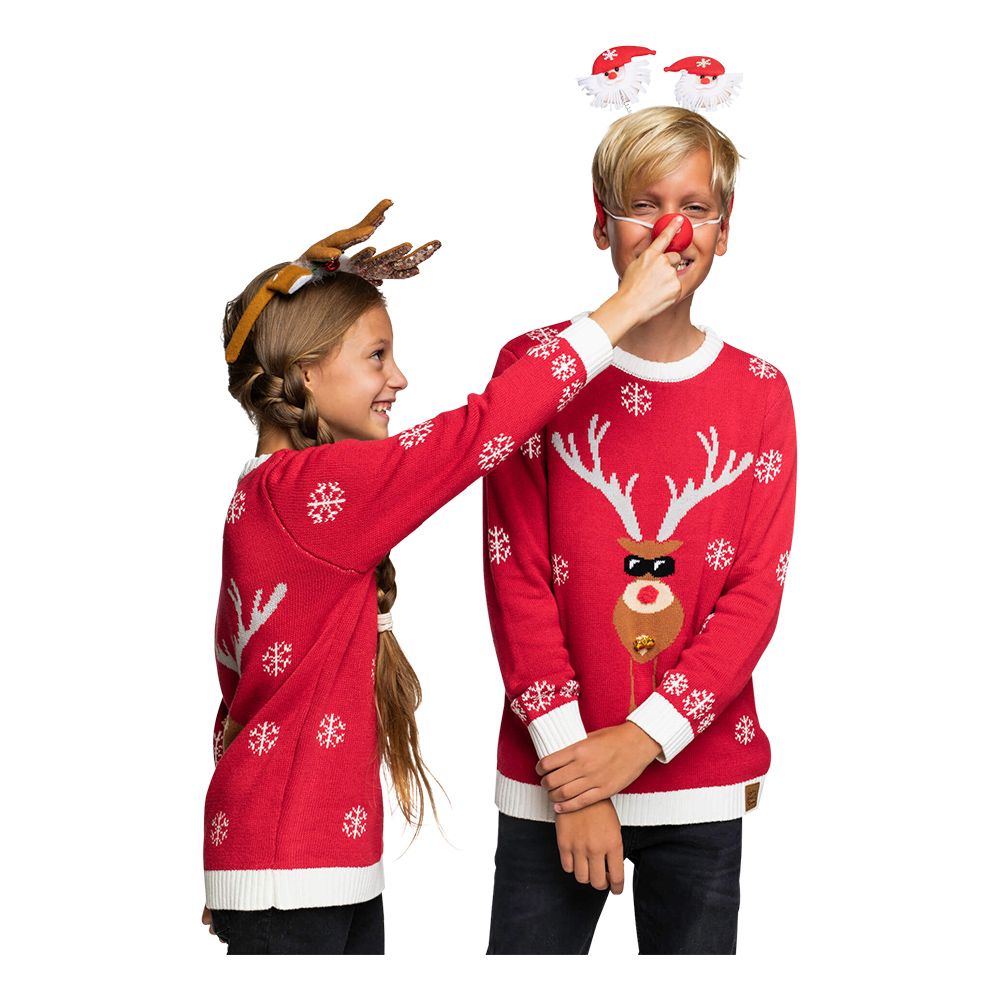 Make It Rein Röd Jultröja för Barn