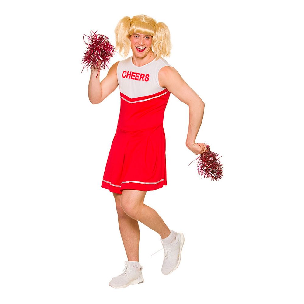 Mannlig Cheerleader Rød Kostyme