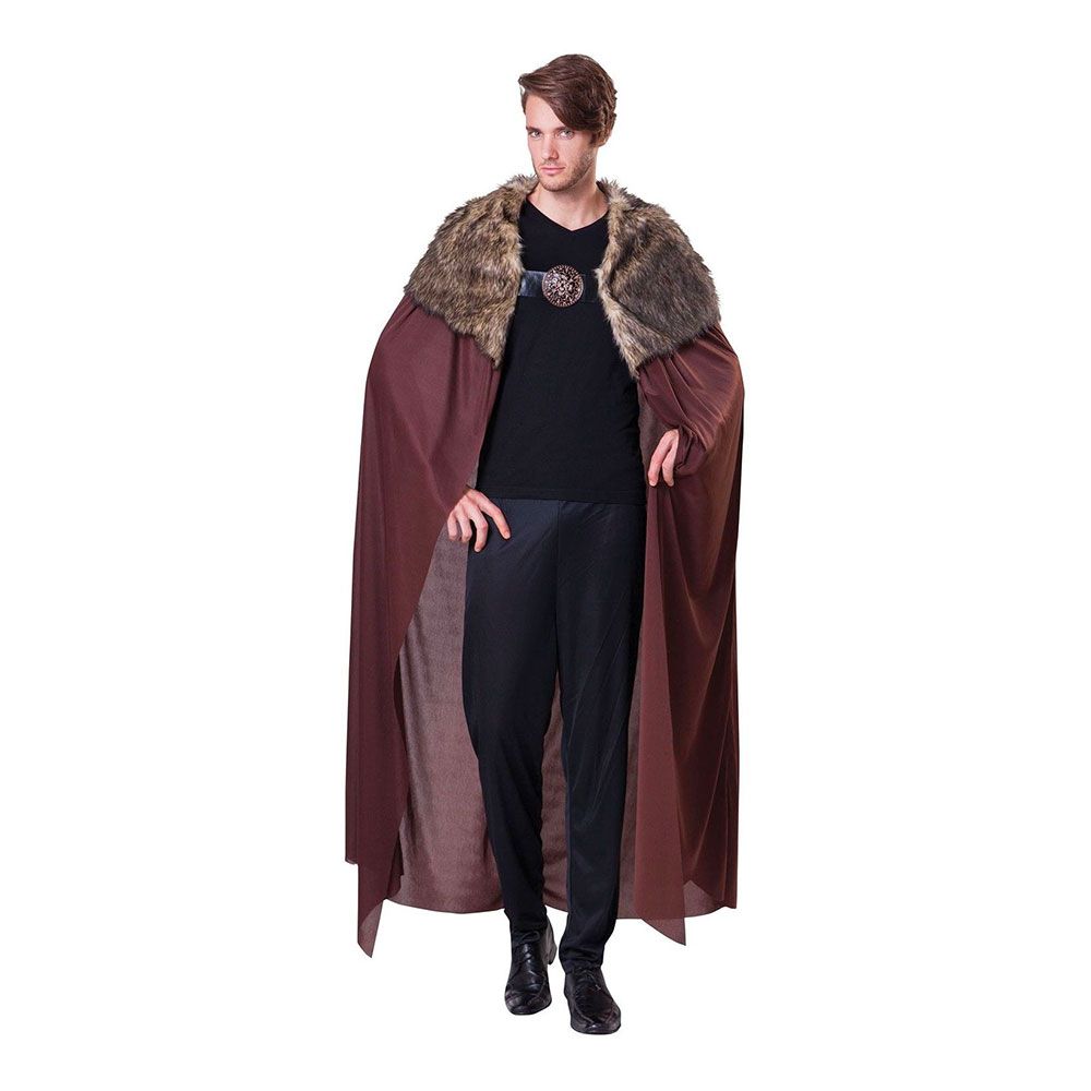 Mantel Deluxe Brun med Fluffig Krage