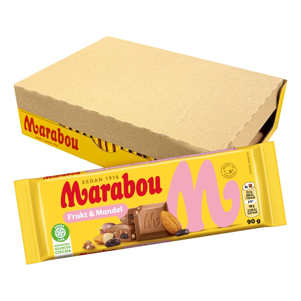 Marabou Fruktia ja Mantelia Suklaalevyt Suurpakkaus