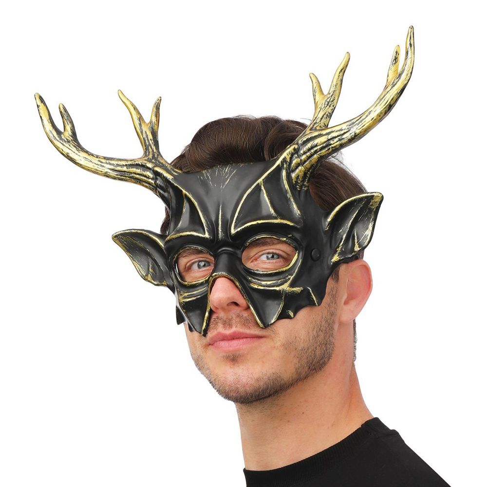 Maske Rein Fantasy Svart/Gull