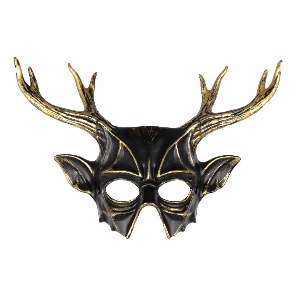 Maske Rein Fantasy Svart/Gull