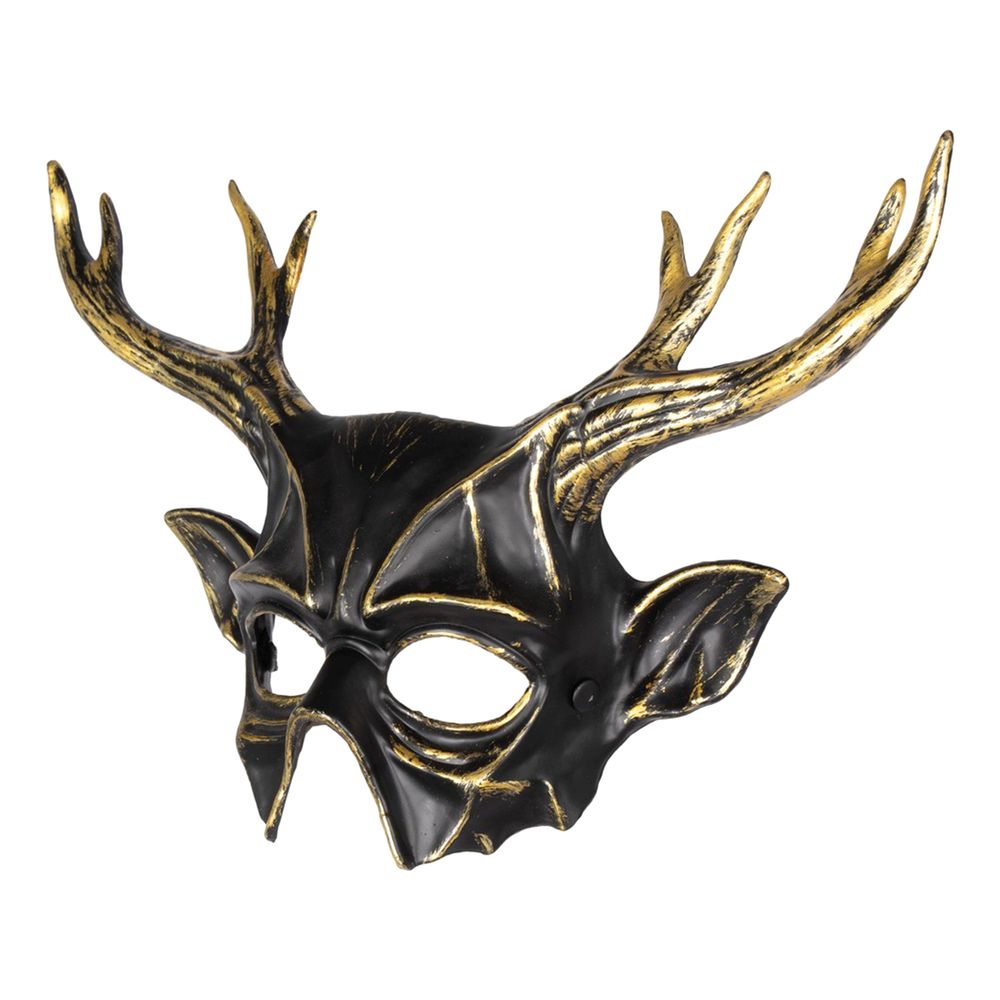 Maske Rein Fantasy Svart/Gull