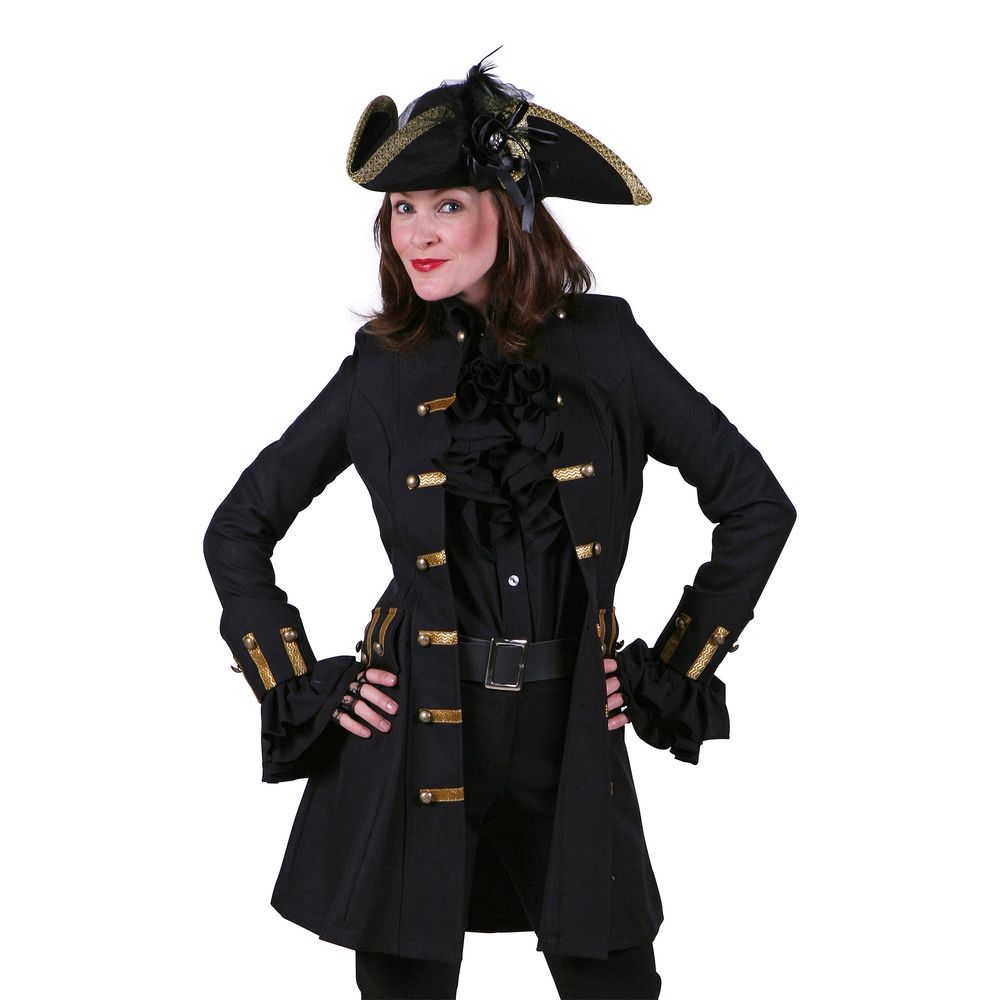 Piratkappe Dame Sort Deluxe