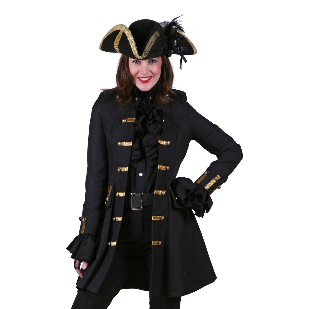 Piratkappe Dame Sort Deluxe
