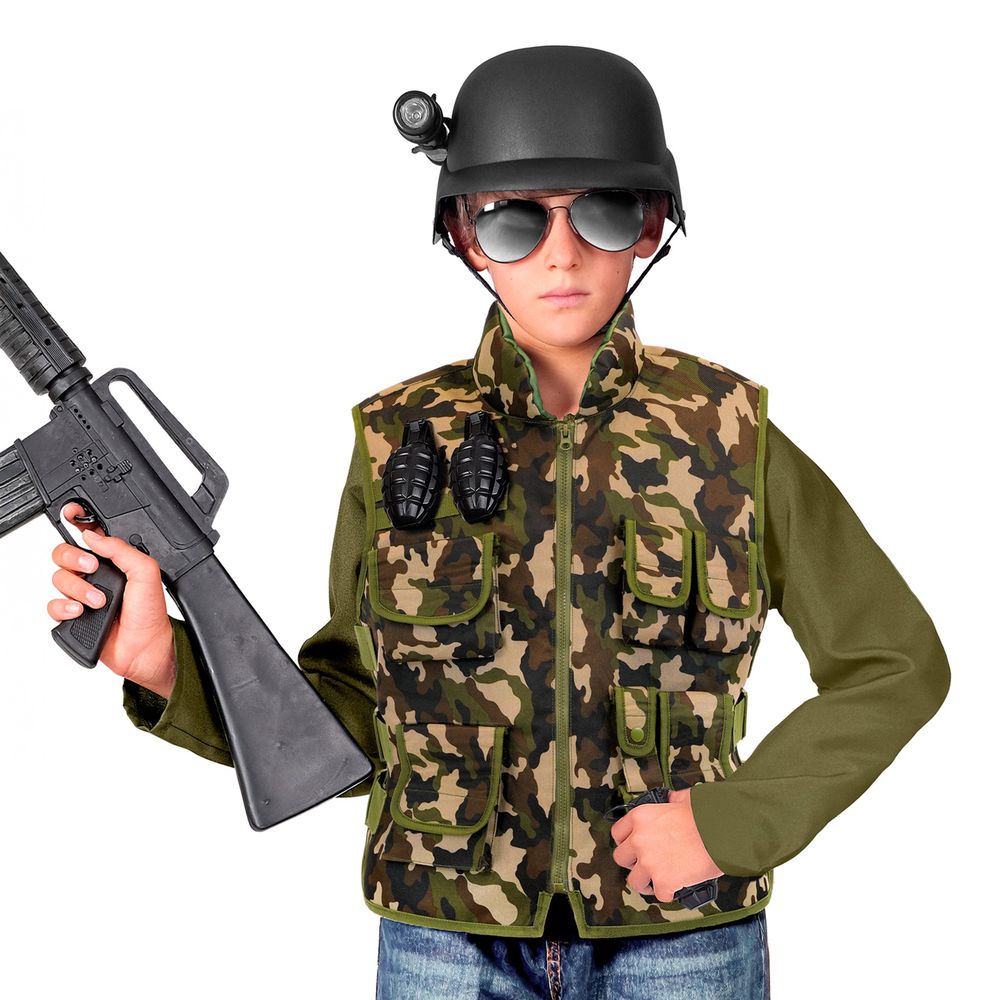 Militærvest med camouflage til børn