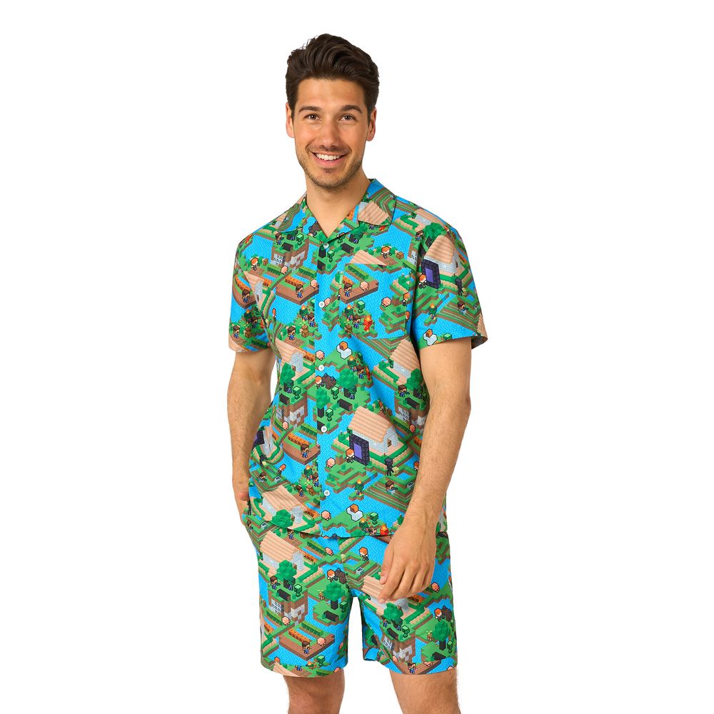 OppoSuits Minecraft Overworld Shorts Jakkesæt