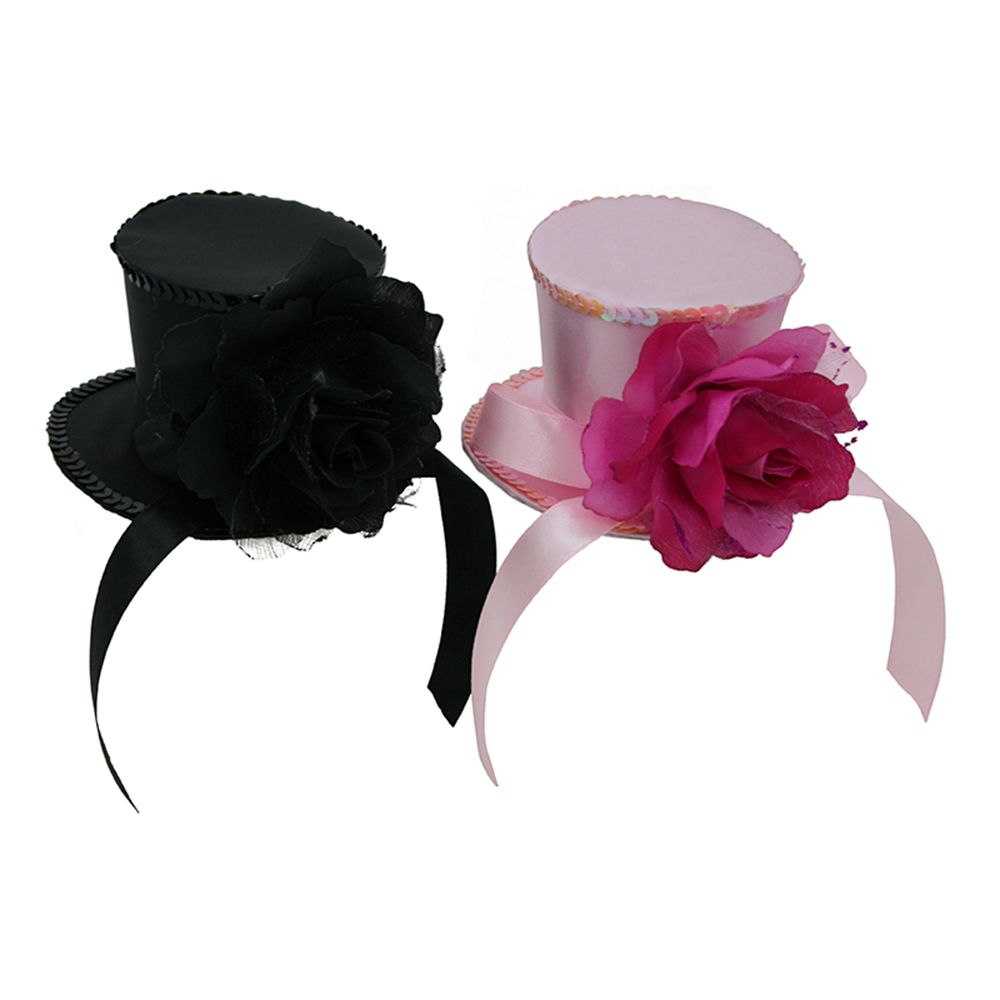 Minihatt med Rose og Sløyfe
