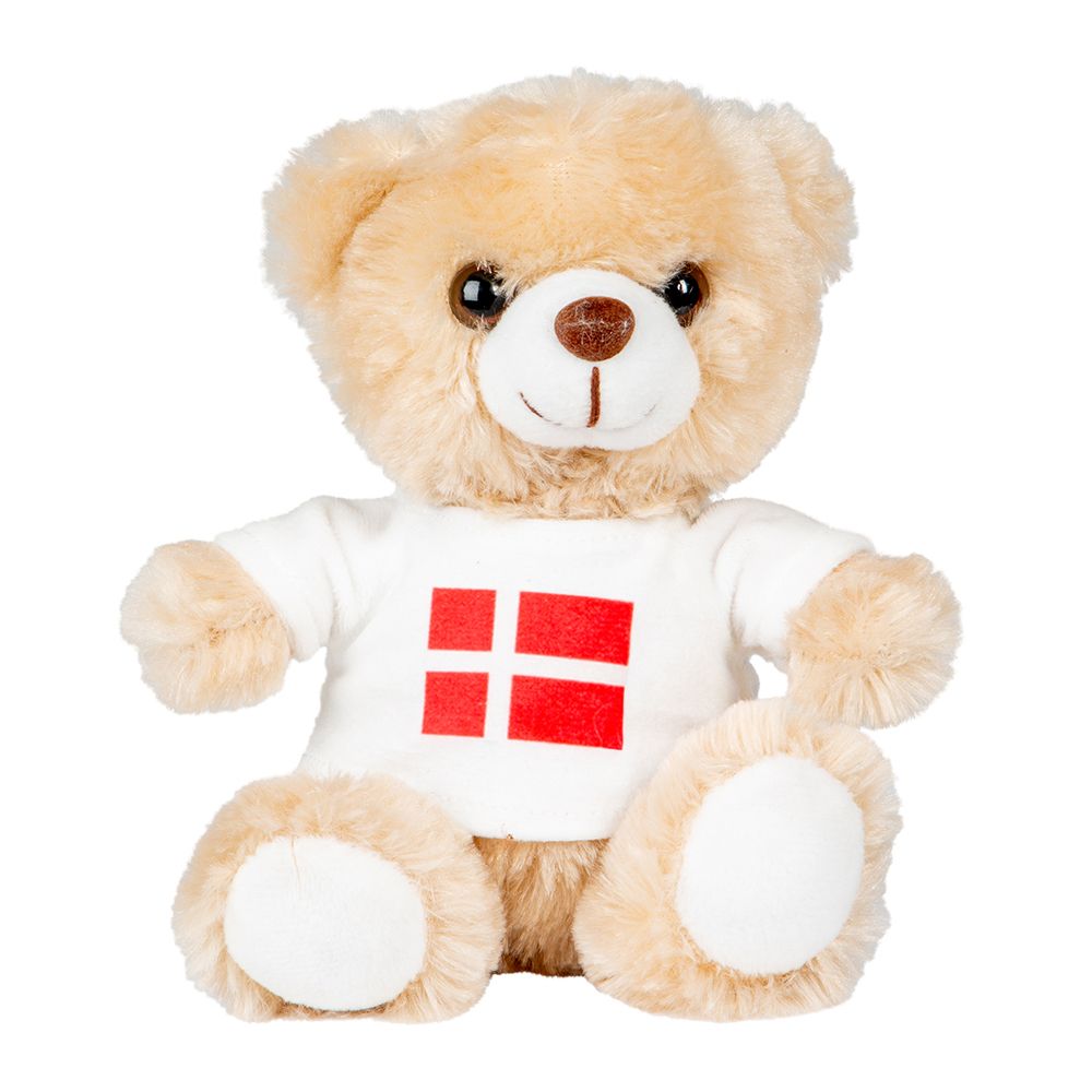 Blød Bamse med Dansk Flag