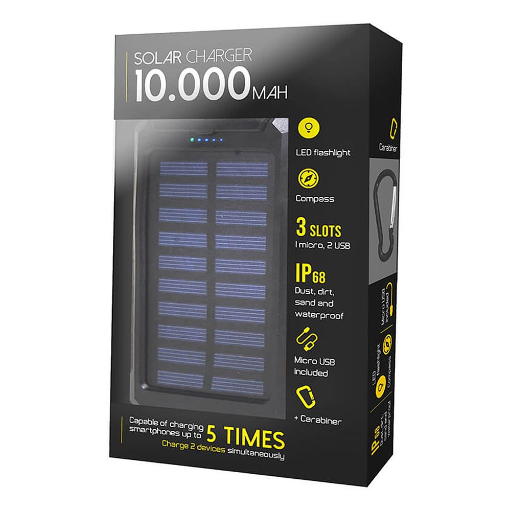 MM Vesitiivis Powerbank Aurinkokennolaturilla