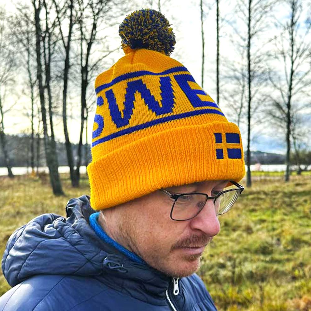 Strikket Hue Pom Pom Sweden Winter Retro