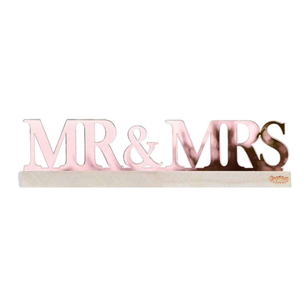 Mr & Mrs Skilt Roséguld Akryl