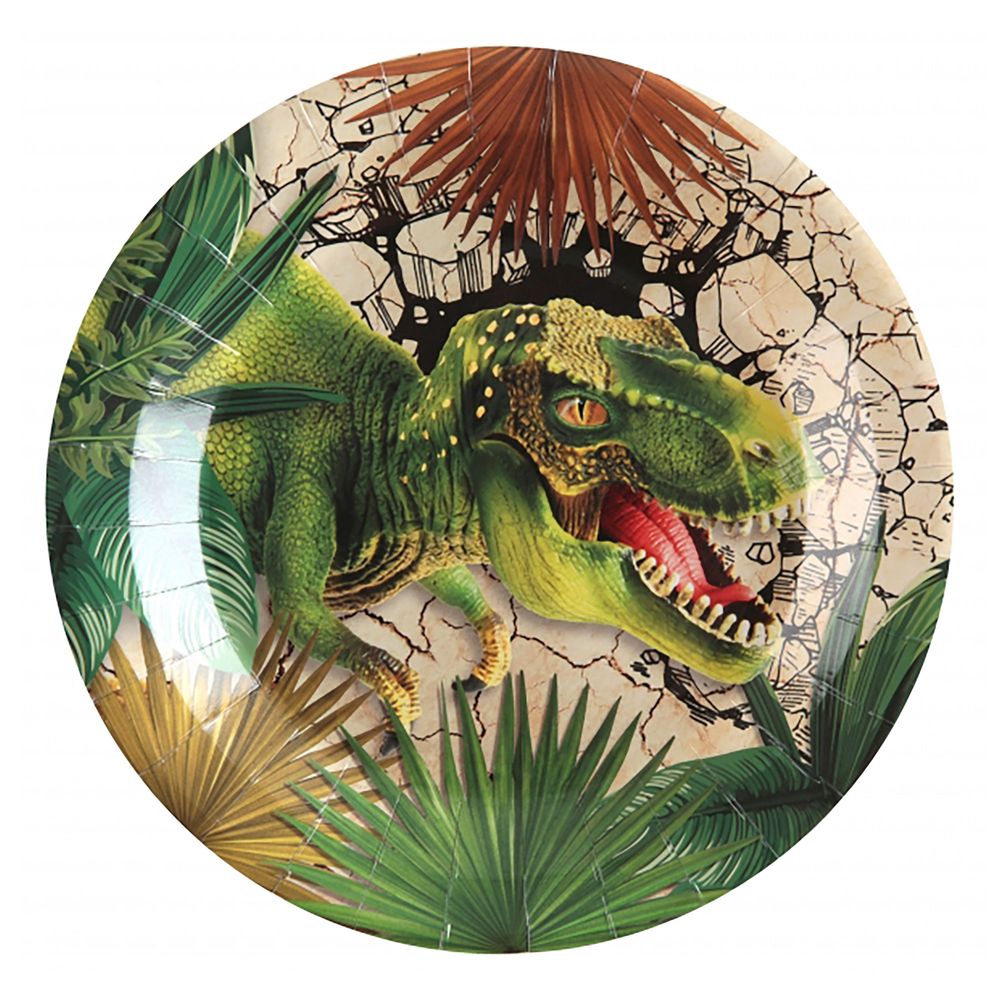Paptallerkener Dinosaurer Flerfarvede