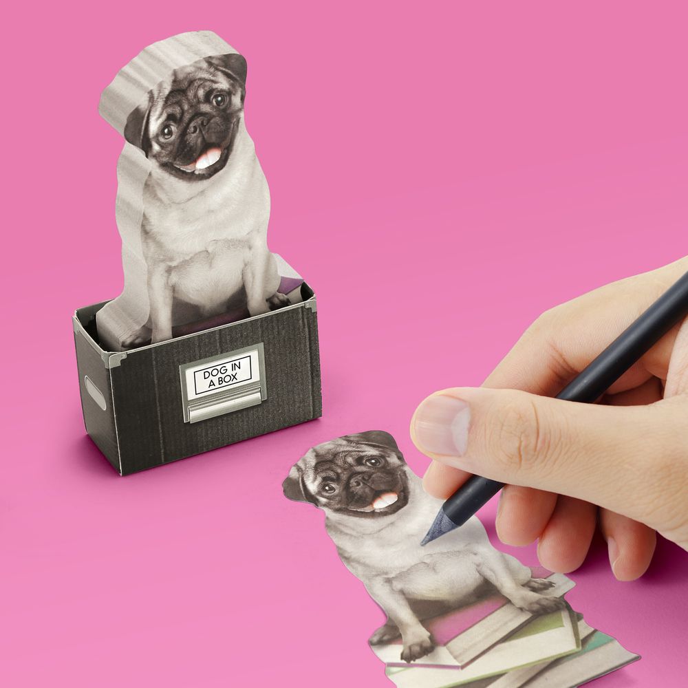 Mustard Dog In A Box Sticky Notes