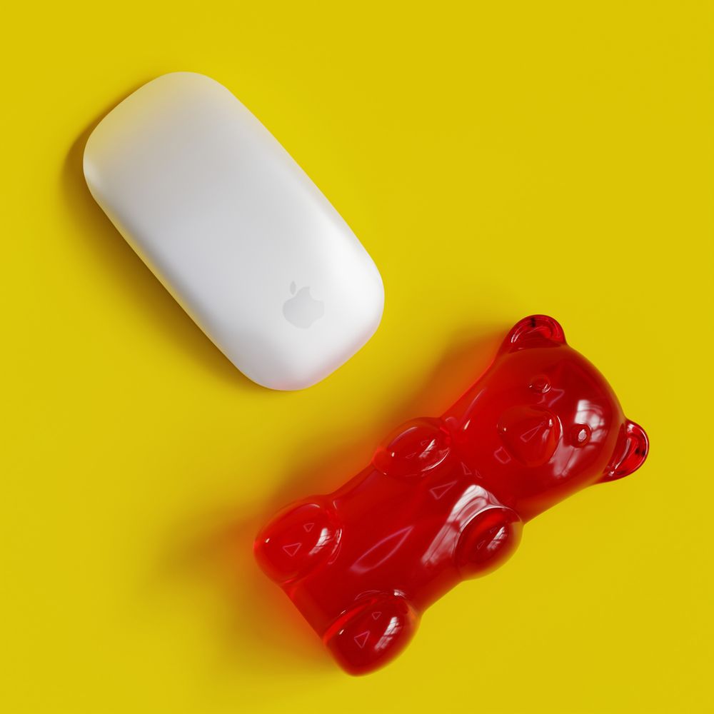 Mustard Gummibjørn Musemåtte Rød