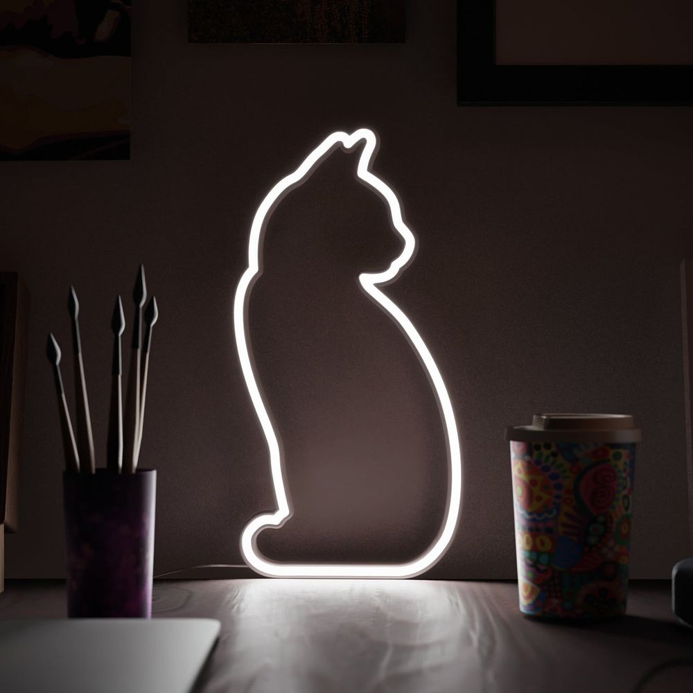 Mustard LED-lampe Kat Neon