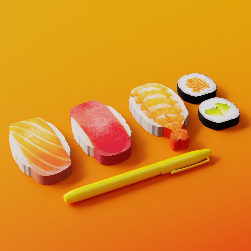 Mustard Sushi Bento Sticky Notes