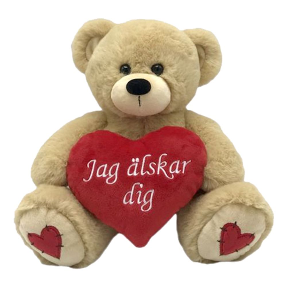 Nalle Brun med Hjärta Jag Älskar Dig