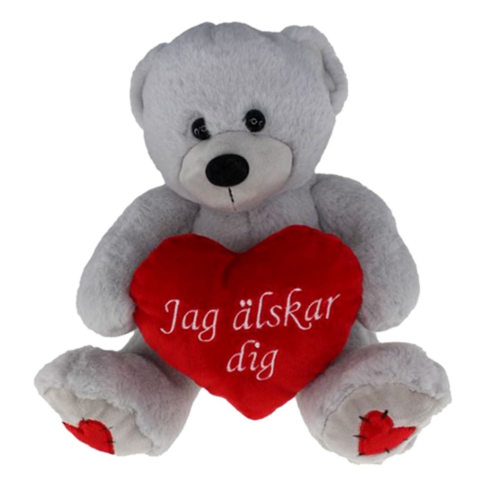 Harmaa Nalle Jag Älskar Dig Sydämellä