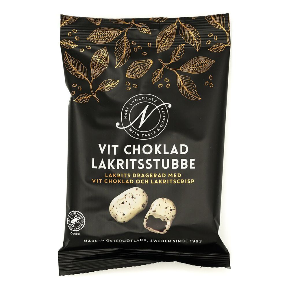 Narr Chocolate Vit Choklad Lakritsstubbe