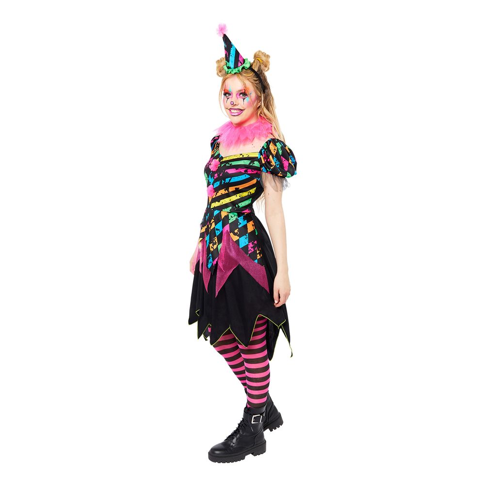 Neon Clown Klänning Maskeraddräkt