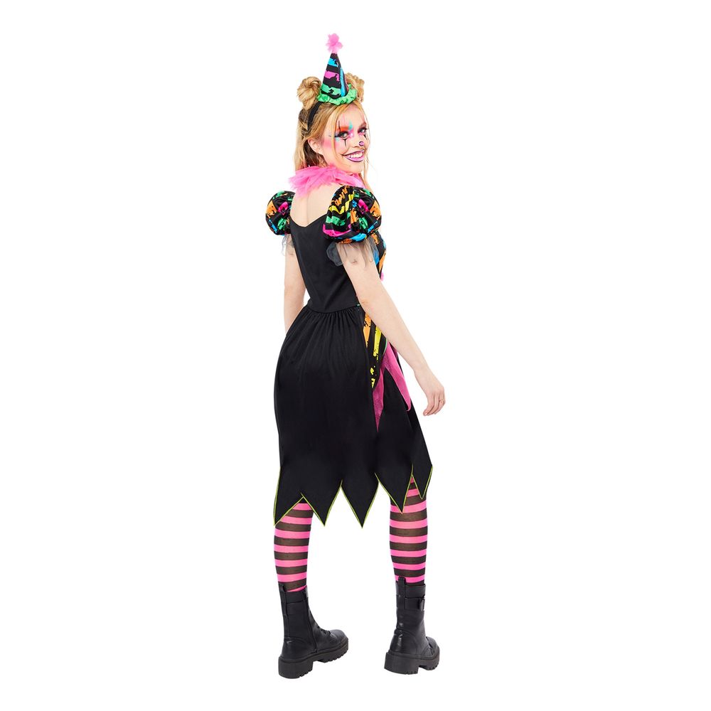 Neon Clown Klänning Maskeraddräkt