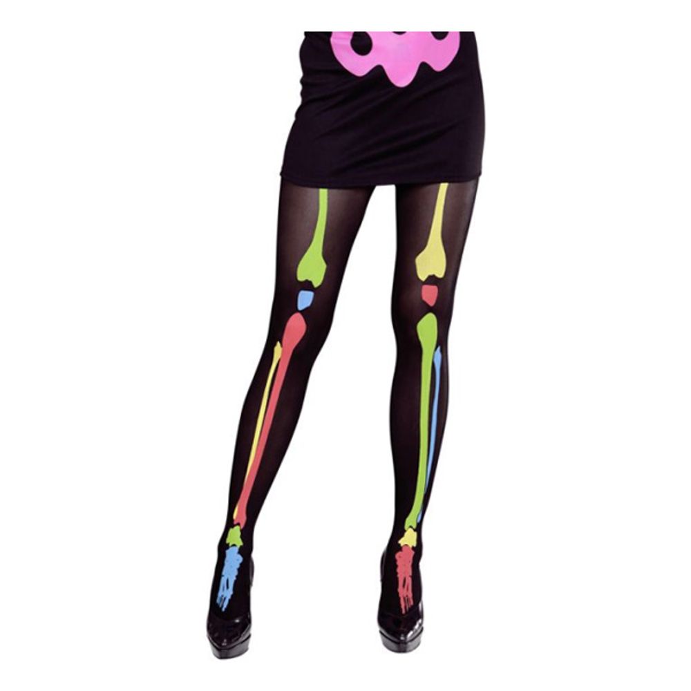 Neon Skelett Strumpbyxor