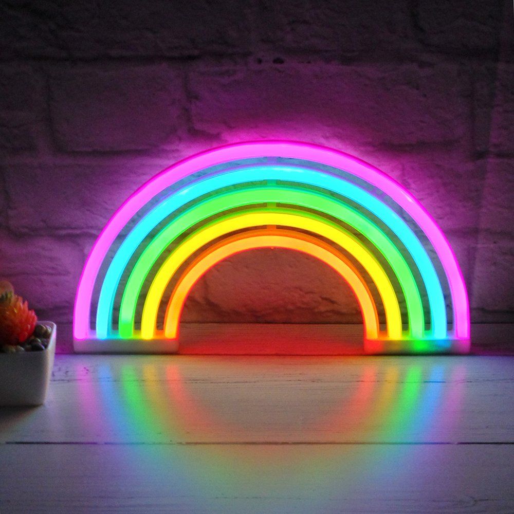 Neon Vegglampe Regnbue