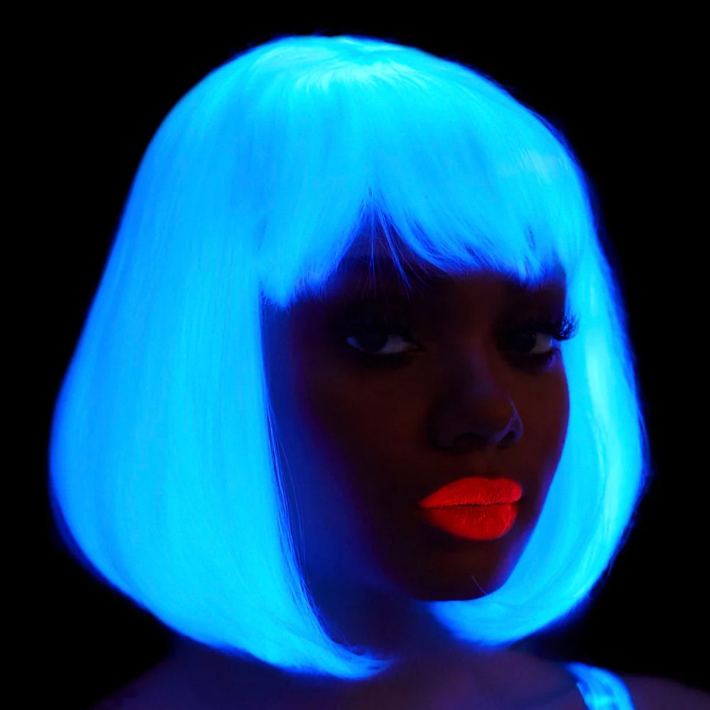 Neon Hvid Page Paryk Deluxe