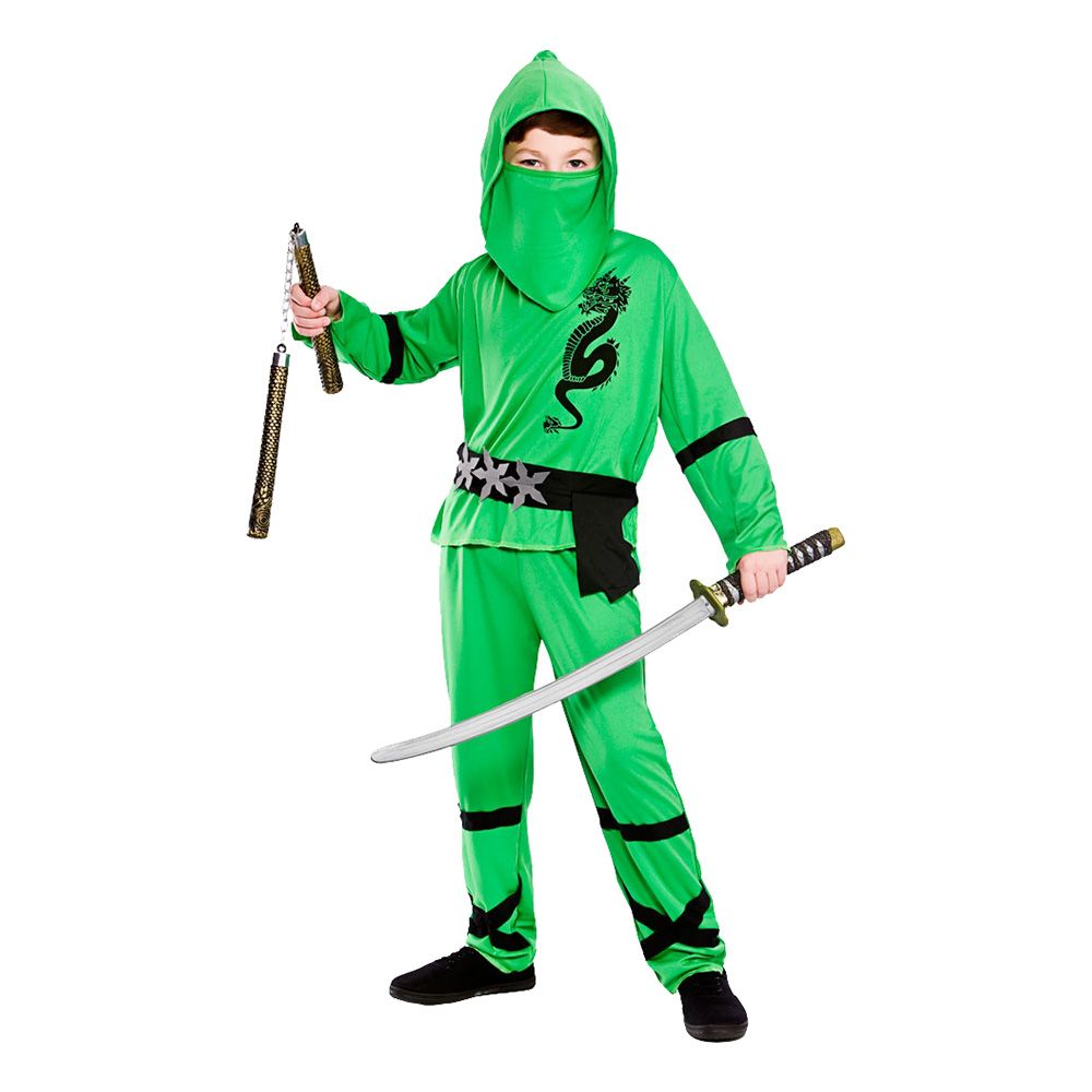 Ninja Vihreä Lasten Naamiaisasu