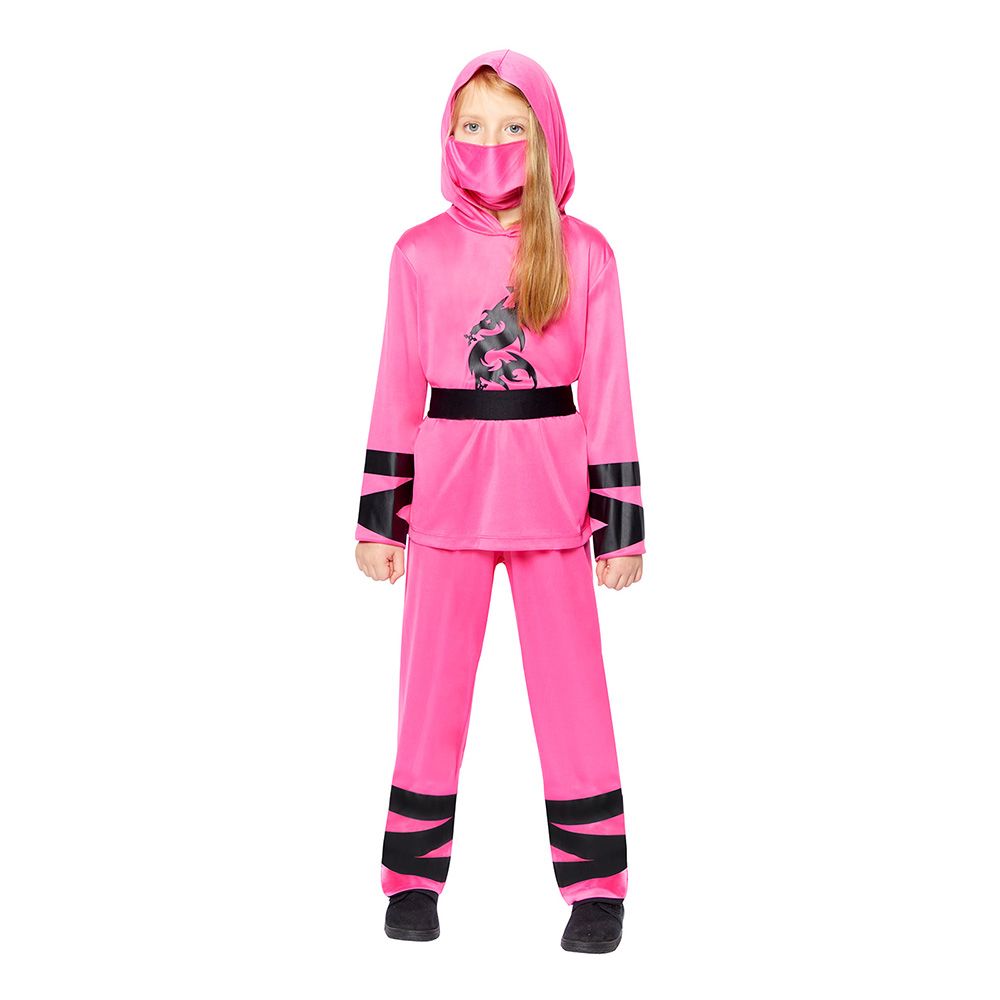 Rosa Ninja Barn Kostyme