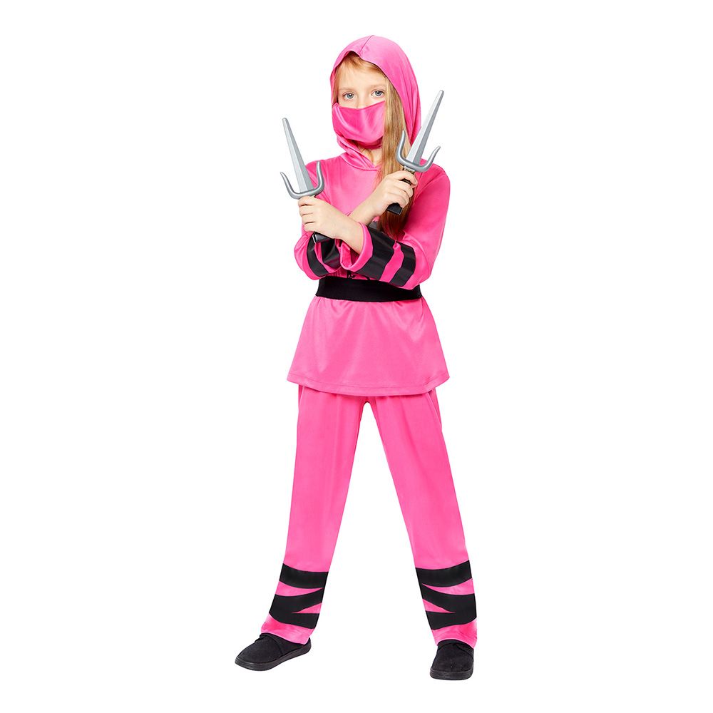 Rosa Ninja Barn Kostyme