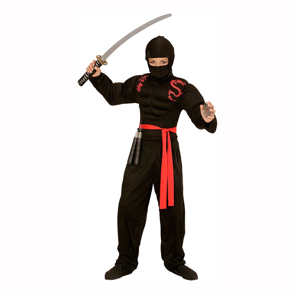 Ninja med Muskler Barn Kostyme