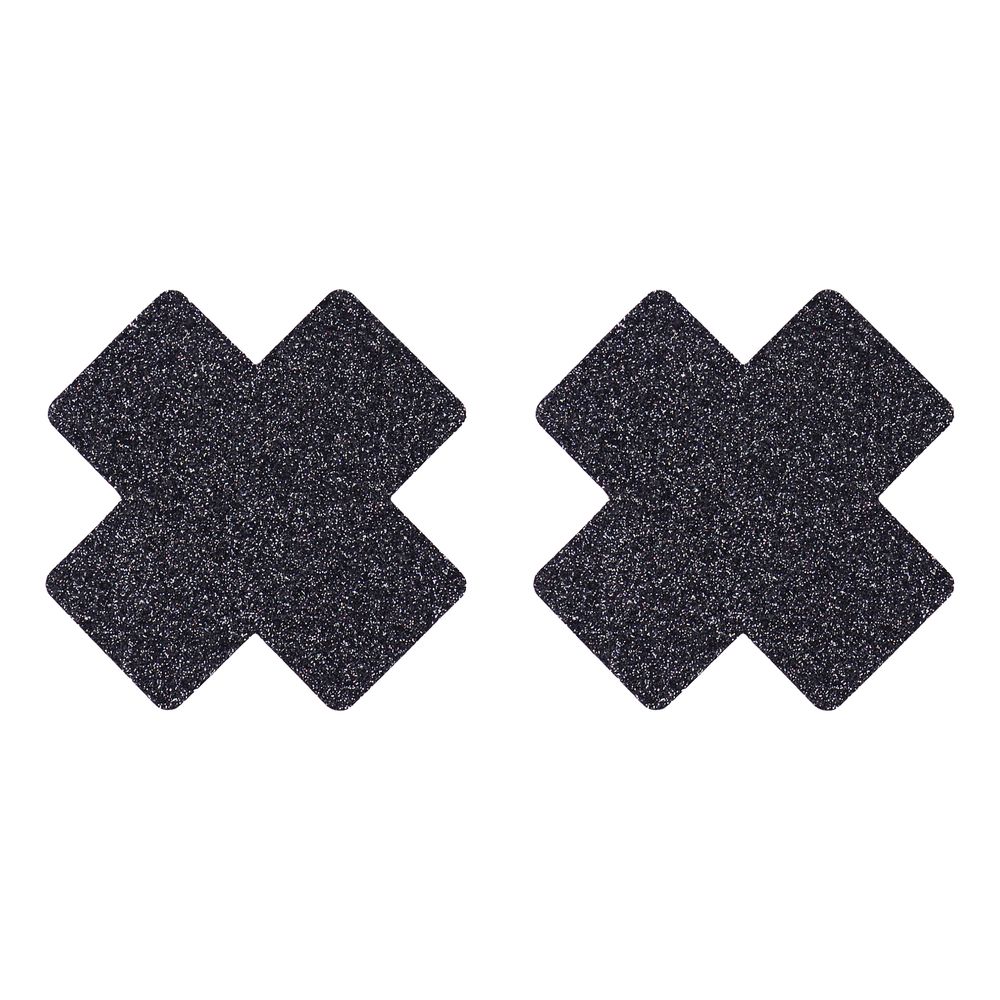 Nipple Covers Kors Sorte Glitter