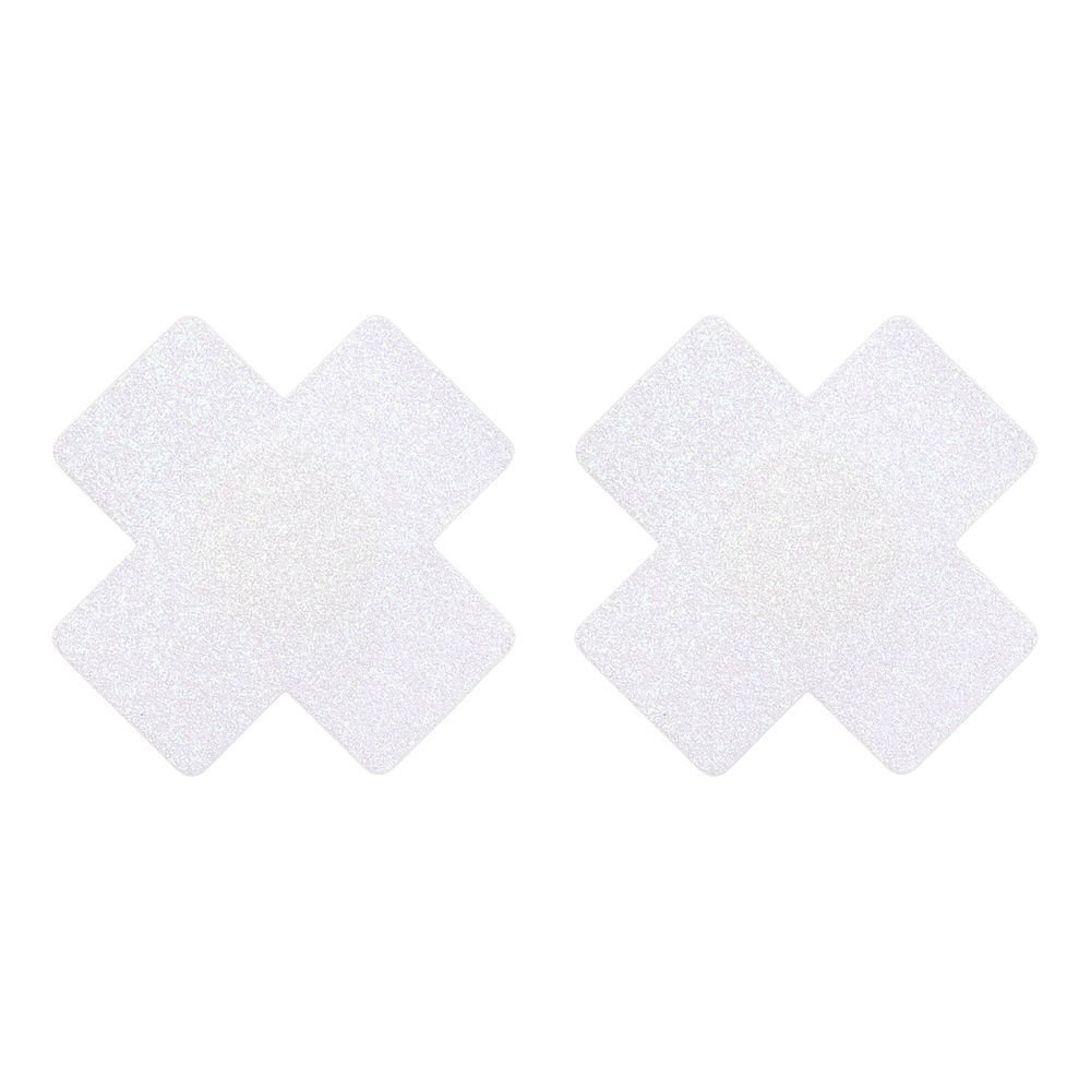 Nipple Covers Kors Hvid Glitter