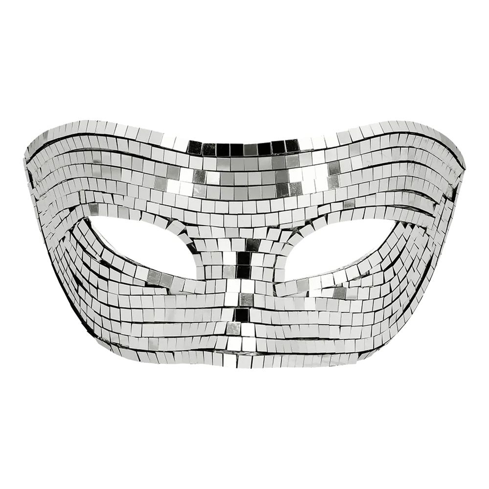 Øyemaske Disco Sølv