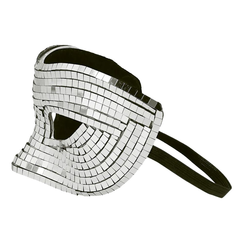 Øyemaske Disco Sølv